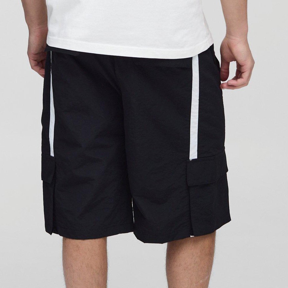 Baggy Long Length Nylon Cargo Shorts - Image 2